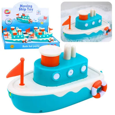 Image de Jouet de bain à remonter - Bateau bleu qui projette de l'eau