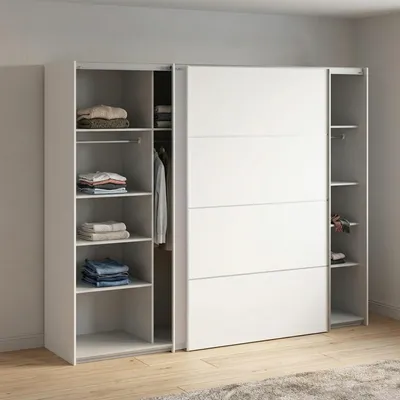 Immagine prodotto di Dmora Guardaroba 2 Ante Avelengo 64x201.5h cm Bianco, Appendiabiti 2 Ante