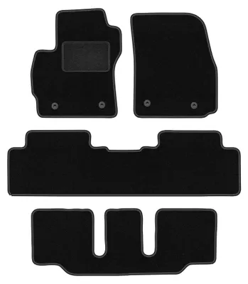 Produktbild von Velours-Fußmatten für Mazda 5 I 2005-2010 (7-Sitzer) – 4-tlg, Schwarz, passgenau – Wielganizator LUX