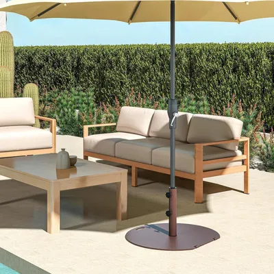 Image de Pied de parasol - Support de parasol - Base de parasol - Socle de parasol - Pied de parasol avec roulettes - Métal, poids : 23 kg