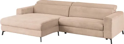 Produktbild von KAWOLA Sofa LAISKA Ecksofa Cord taupe Longchair links