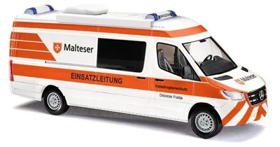 Zdjęcie produktu dla Busch 52640 – 1:87 Mercedes-Benz Sprinter minibus, centrum dowodzenia Malteser – nowy