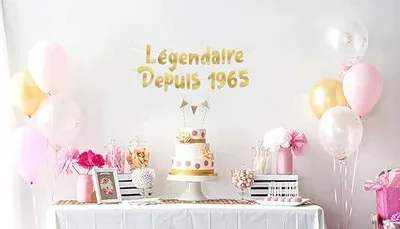Zdjęcie produktu dla Baner brokatowy legendaire 1965 na urodziny przyjęcie dekoracja