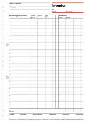 Produktbild von SIGEL IN415 Inventurbuch, A4, 50 Blatt