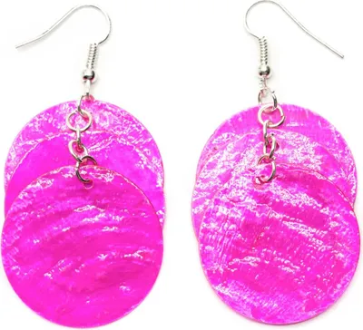Produktbild von Perlmutt Ohrringe Miniblings Hänger Dangle Muschel rosa pink Boho Hippie