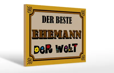 Produktbild von Holzschild Spruch 30x20cm der beste Ehemann der Welt