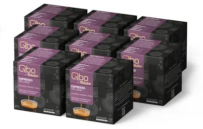 Produktbild von Tchibo Qbo Espresso Oro Tolima Premium Kaffeekapseln, 216 Stück – 8x27 Kapseln (Espresso, Intensität 7/10, vollmundig mit Röstaromen), nachhaltig, aus 70% nachwachsenden Rohstoffen