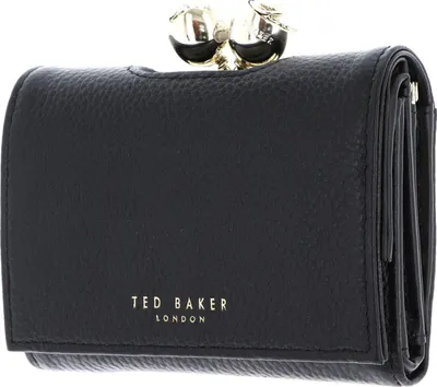 Produktbild von Ted Baker Leder Geldbörse Roosa Rose Detail Leather Small Bobble Purse Black schwarz