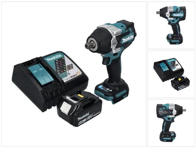 Image de Makita DTW 701 RG1 Clé à choc sans fil 18 V 700 Nm 1/2'' XPT Brushless + 1x batterie 6,0 Ah + chargeur