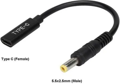 Zdjęcie produktu dla CoreParts MBXUSBC-CO0005, USB C, 5.5 x 2.5 mm, Czarny