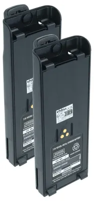 Produktbild von vhbw 2x Akku kompatibel mit Motorola MT2000, JT1000, MTS2000, HT6000, MTS2010, MT2100 Funkgerät, Walkie Talkie (2500 mAh, 7,5 V, NiMH) + Gürtelclip
