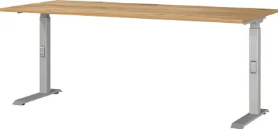 Produktbild von Schreibtisch 180cm, Eiche/silber, DUBA-01