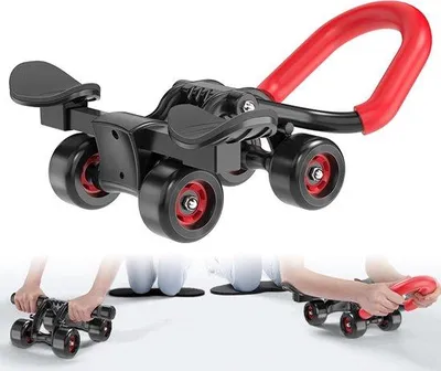 Produktbild von Famanu Ab-Roller 4-Rad Bauchtrainer - Ergonomisches Design mit Antirutschgriff