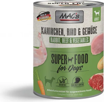 Image de MAC's Dog lapin & légumes 800gx6