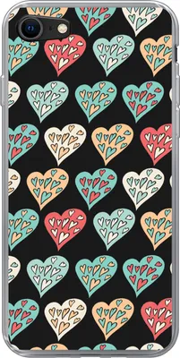 Produktbild von MuchoWow® Handyhülle Schutzhülle Hülle für Telefoonhoesje iPhone SE 2020 Mädchen - Herz - Herzen - Muster - Mädchen - Kinder - Mädchen Silikon Softcase Handy Hülle - Kartenbesitzer