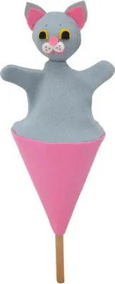 Produktbild von Katze grau 20 cm,Tütenkasper