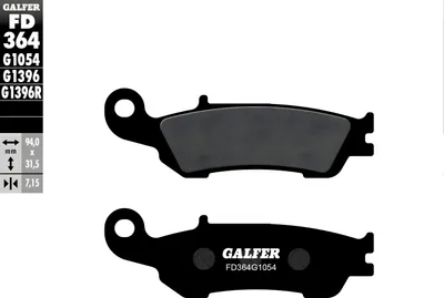 Obrázok produktu pre Brzdové doštičky Galfer FD364G1054 Polokovové
