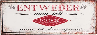 Produktbild von Clayre & Eef Textschild 36x13 cm Weiß Rot Eisen