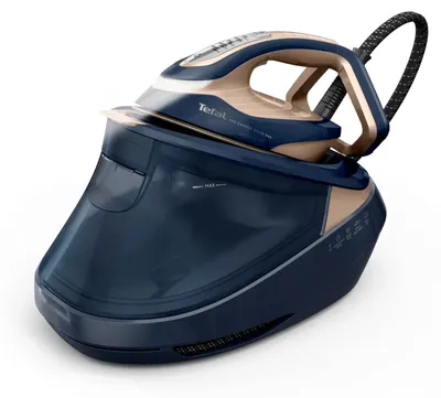Obrázek produktu pro Tefal Pro Express Vision Max GV9910E0, 820 g/min, Durilium AirGlide Autoclean soleplate, 9 bar, 215 g/min, Modrá, Zlato, Srdce, Strana, Špička