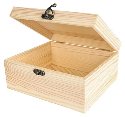 Obrázek produktu pro Dřevěná úložná krabička s víkem, rozměry 20 x 15 x 9 cm, retro pokladnice