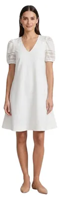 Produktbild von Damenkleid Naf Naf Perrine mit Spitze ecru A-Linie XS