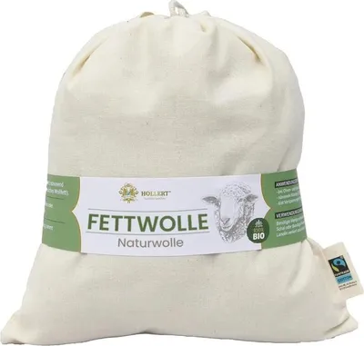 Produktbild von Fettwolle 100g mit Lanolin, Naturprodukt zur Pflege von wunden Brustwarzen und Babypopos