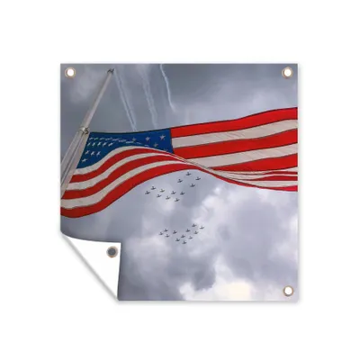 Obrázek produktu pro MuchoWow® Zahradní plakáty - Letadla - Amerika - Vlajka - 200x200 cm - Zahradní dekorace