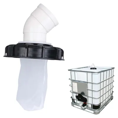 Imagen del producto de Filtro de nylon IBC para depósitos de agua de lluvia, con un ángulo de 45 grados, de 165 mm