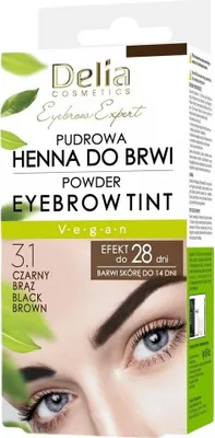 Zdjęcie produktu dla Delia Eyebrow Expert - Henna Pudrowa Do Brwi, Kolor 3.1 Czarny Brąz