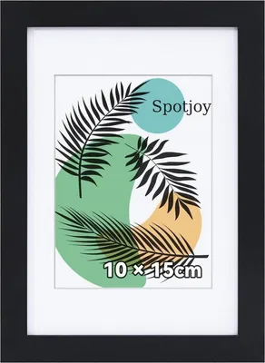 Produktbild von Bilderrahmen Set 10x15cm Schwarz 2er Pack mit Passepartout Holzrahmen Acrylglas