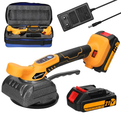 Produktbild von Geevorks Fliesenleger Maschine Elektrische Fliesenmaschine 130mm Saugnapf, 5 Gänge einstellbar, mit 2 Batterien, vergrößerter Saugnapf mit Wasserwaage