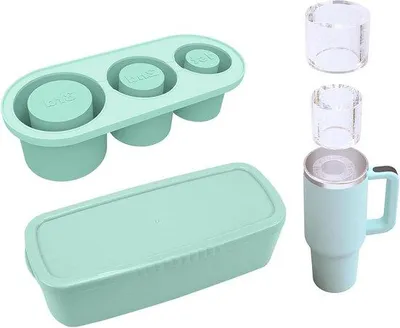 Image de Moule à glaçons avec couvercle, 3 compartiments, en silicone, 120 ml