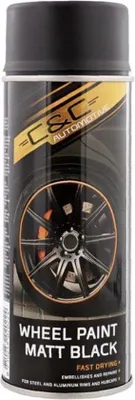 Produktbild von C&C Automotive | AUTO ZUBEHÖR | SPUITBUS RÄDER | MAT BLACK | Radlackierung | RADKAPPENSPRÜHUNG | Radkappen 14-Zoll-Lackierung | wasserdicht | 15-Zoll | 16-Zoll | 17-Zoll | 18-Zoll | 19-Zoll | Lackspraydose | Felgenlack | 400 ml.