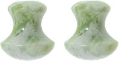 Produktbild von Gua Sha-Massagegerät in Form eines Pilzes, hergestellt aus natürlichem Jade. Geeignet für Gesichtsmassage und Augenmassage. Gua Sha-Massage Stein, Pilzform