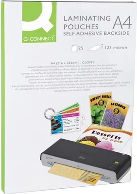 Produktbild von Q-Connect Laminierfolien - A4, 2x 125 mic, 25 Stück, glänzend