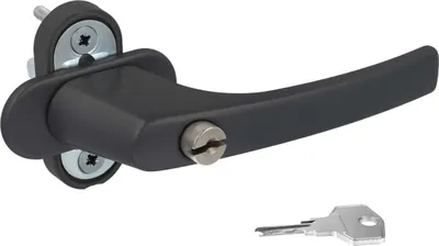 Alu Fenstergriff in Grau RAL 7016 abschließbar - Stiftlänge 40mm