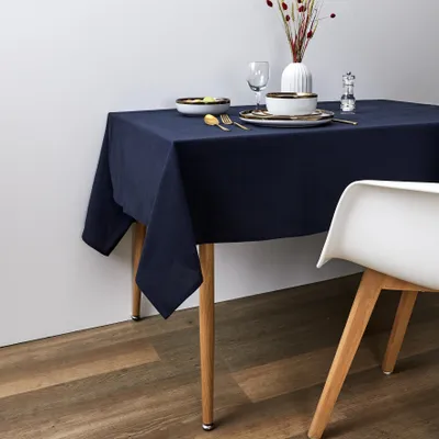 Image de Nappe Coton Bleu Marine 140x250cm