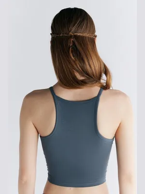 Produktbild von Damen Crop-Top aus 95% Baumwolle und 5% Elasthan mit integriertem Bustier