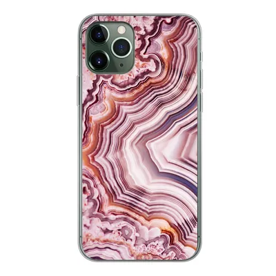 Produktbild von MuchoWow® Handyhülle Schutzhülle Hülle für iPhone 11 Pro Naturstein - Rosa - Luxus Silikon Softcase Handy Hülle - Handy