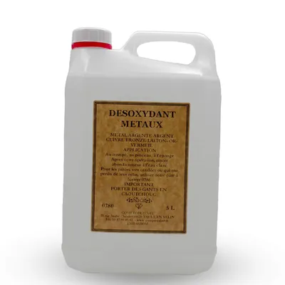 Imagen del producto de Comptoir D'Art - Desoxidante Para Metales (0780) Para Plata, Bronce, Cobre y Latón - Limpiador de Metales - Elimina la Oxidación (5 L)