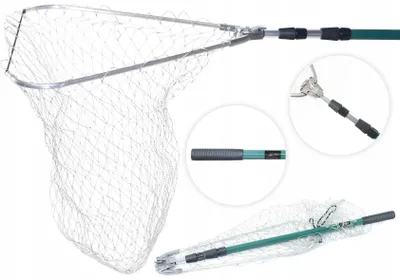 Produktbild von Teleskop-Kescher NECO 80×80 cm – 240 cm, Nylonschnurnetz, Aluminiumverschluss