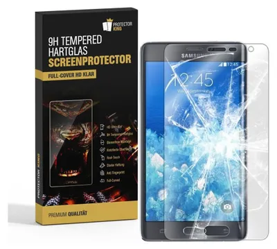 Produktbild von 1x 9H Hartglas für Samsung Galaxy Note Edge FULL COVER Display Panzerfolie KLAR Panzerglas Schutzfolie