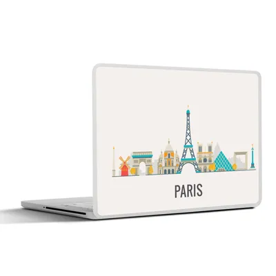 Produktbild von MuchoWow® Laptop Aufkleber Sticker Cover Frankreich - Paris - Skyline 32.5x23.5 cm - Sticker für Laptop - Selbstklebend