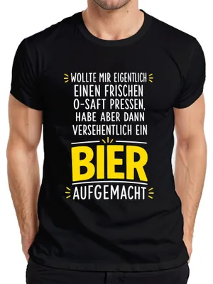 Produktbild von Versehentlich ein Bier aufgemacht Lustig Saufen Party Alkohol JGA Herren T-Shirt, Schwarz, 3XL