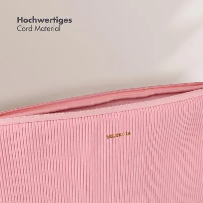 Produktbild von Selencia Cordstoff-Laptop-Hülle, 15-16 Zoll - Laptop-Schutzhülle - Zartrosa
