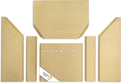 Productafbeelding van Brandkamerbekleding - Kachelbekleding Vermiculiet - Haard Beschermen - Precisie Gesneden Stenen - 80 x 80 x 80 cm - Grijs