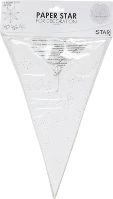Produktbild von Star Trading 501-17 Papierstern "Decorus", 7 zackig  Farbe: weiß/silber, ca. 63 cm Ø, ohne Kabel, Geschenkbox