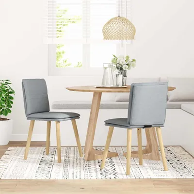 Produktbild von vidaXL Esszimmerstühle 2 Stk. Hellgrau Stoff