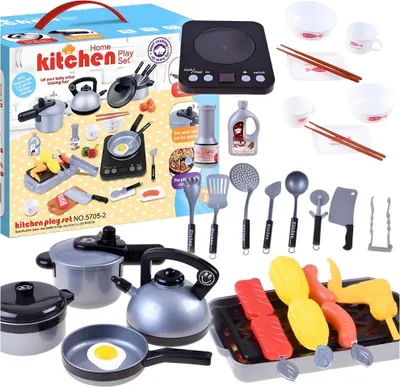 Produktbild von Großes Set an Küchenutensilien, Möbeln, Lernspielzeug, Kindernahrung