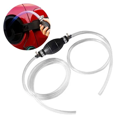 Immagine prodotto di Pompa a sifone ad alta capacità - Pompa a sifone manuale - Pompa portatile per il trasferimento di liquidi - Tubo di sifone da 2 metri - PVC/Gomma - Adatta per liquidi come polvere, benzina e diesel - Pompa a sifone